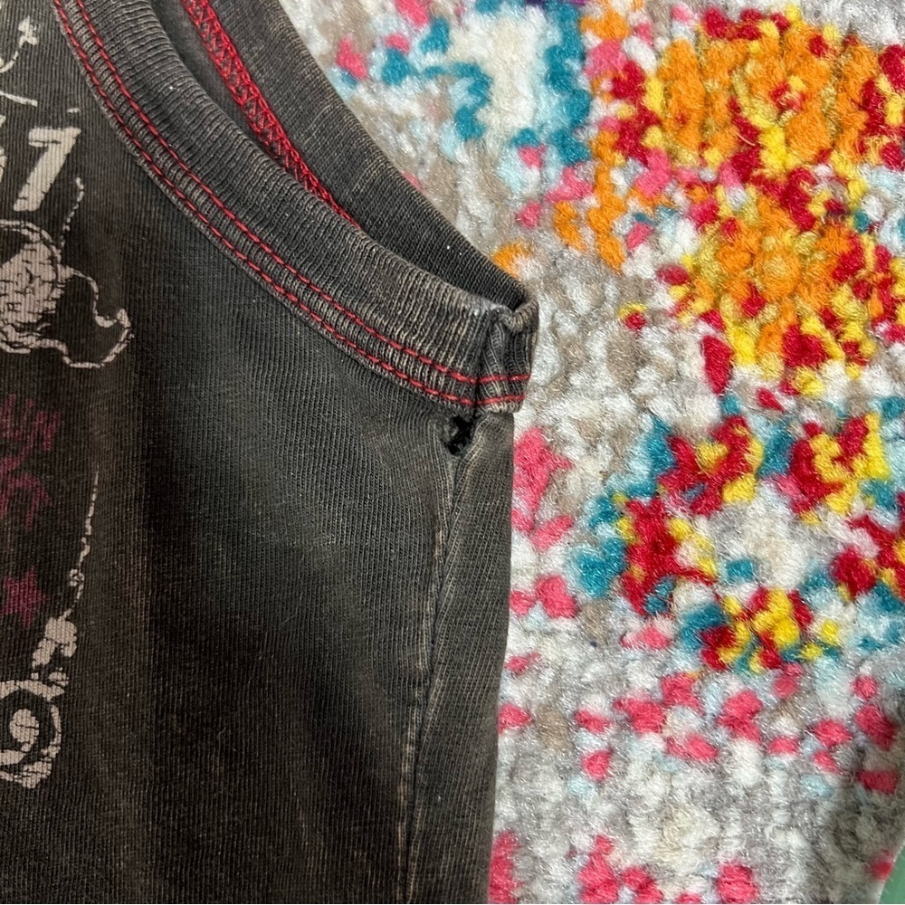 Vince. Grunge biker El Diablo Del Fuego Tank Top Shirt Sleeveless Distressed Vtg - Picture 11 of 12